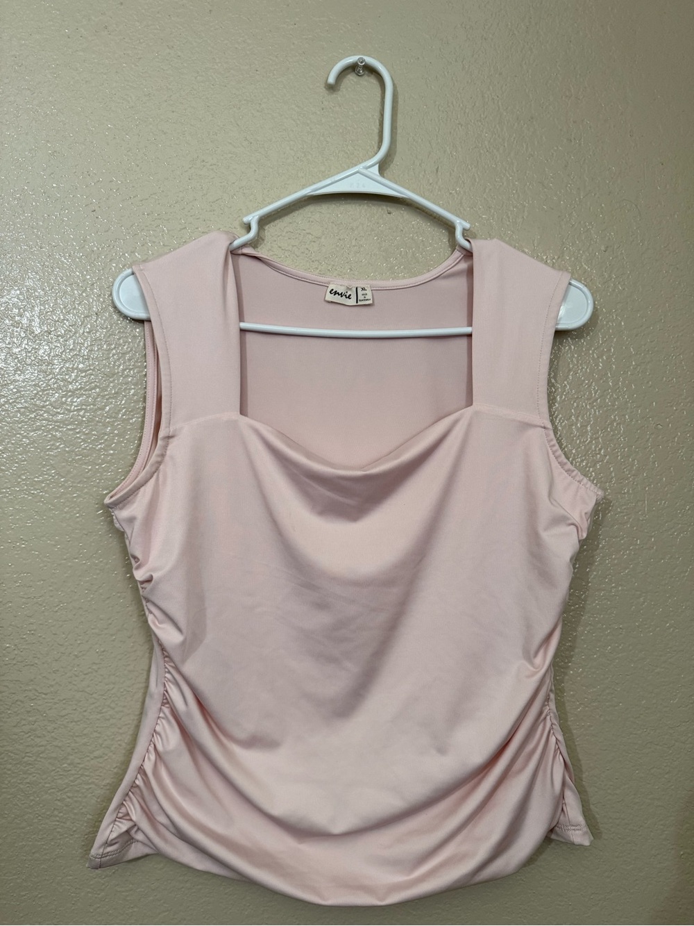 Light Pink Sleeveless Cowl Neck Tank